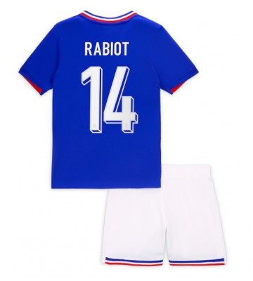 Frankrig Adrien Rabiot #14 Hjemmebanesæt Børn EM 2024 Kort ærmer (+ korte bukser)